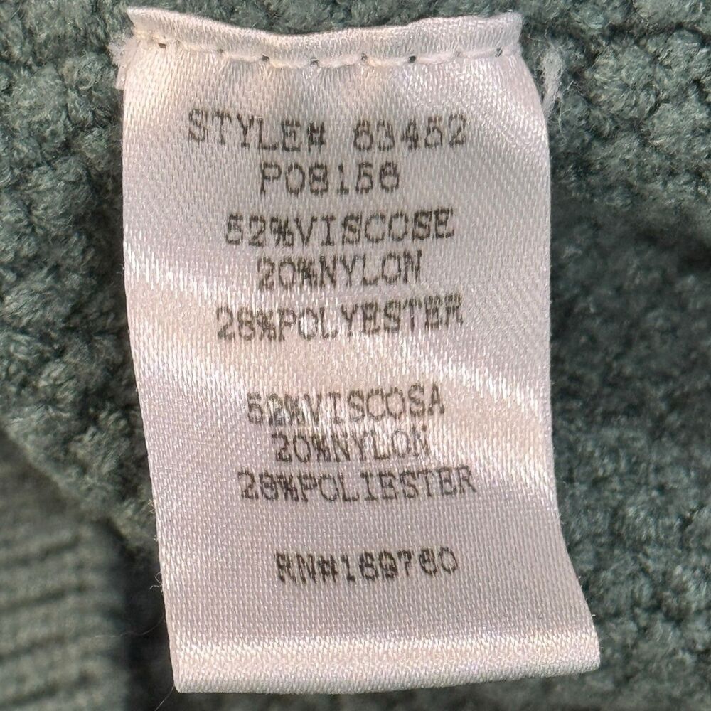 BeCool Cable Knit Button Down Sweater Vest Green Knit Casual Women’s Size M/L - Picture 8 of 9